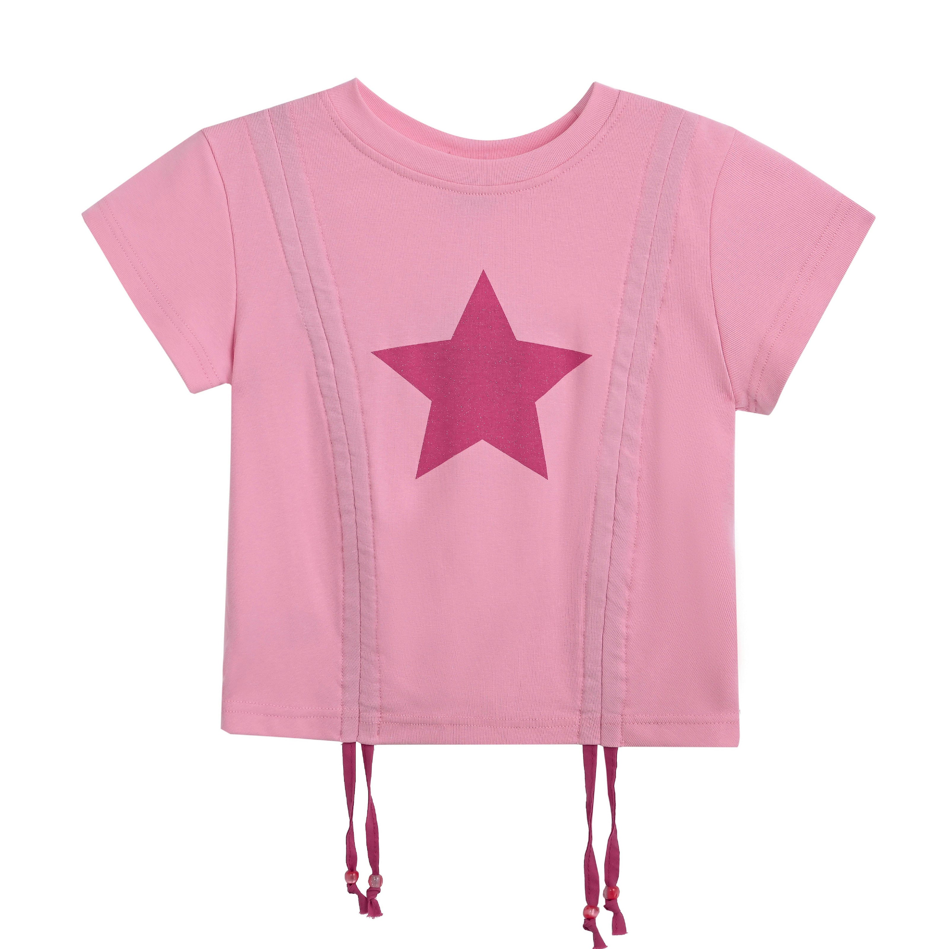 Pink Tee with Star Accent