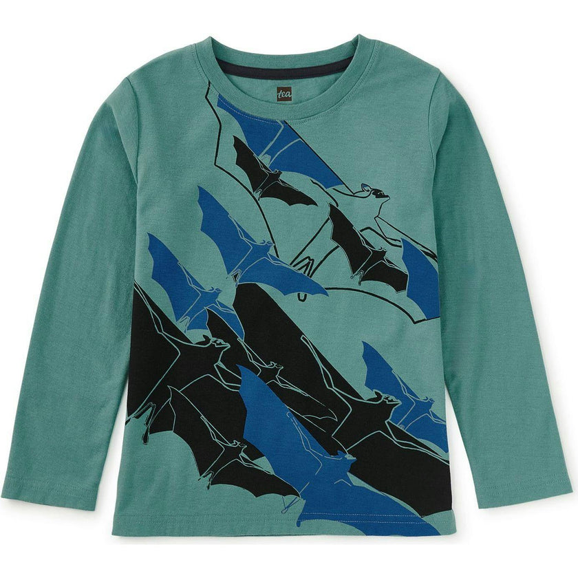 Bat Colony Graphic Tee, Blue