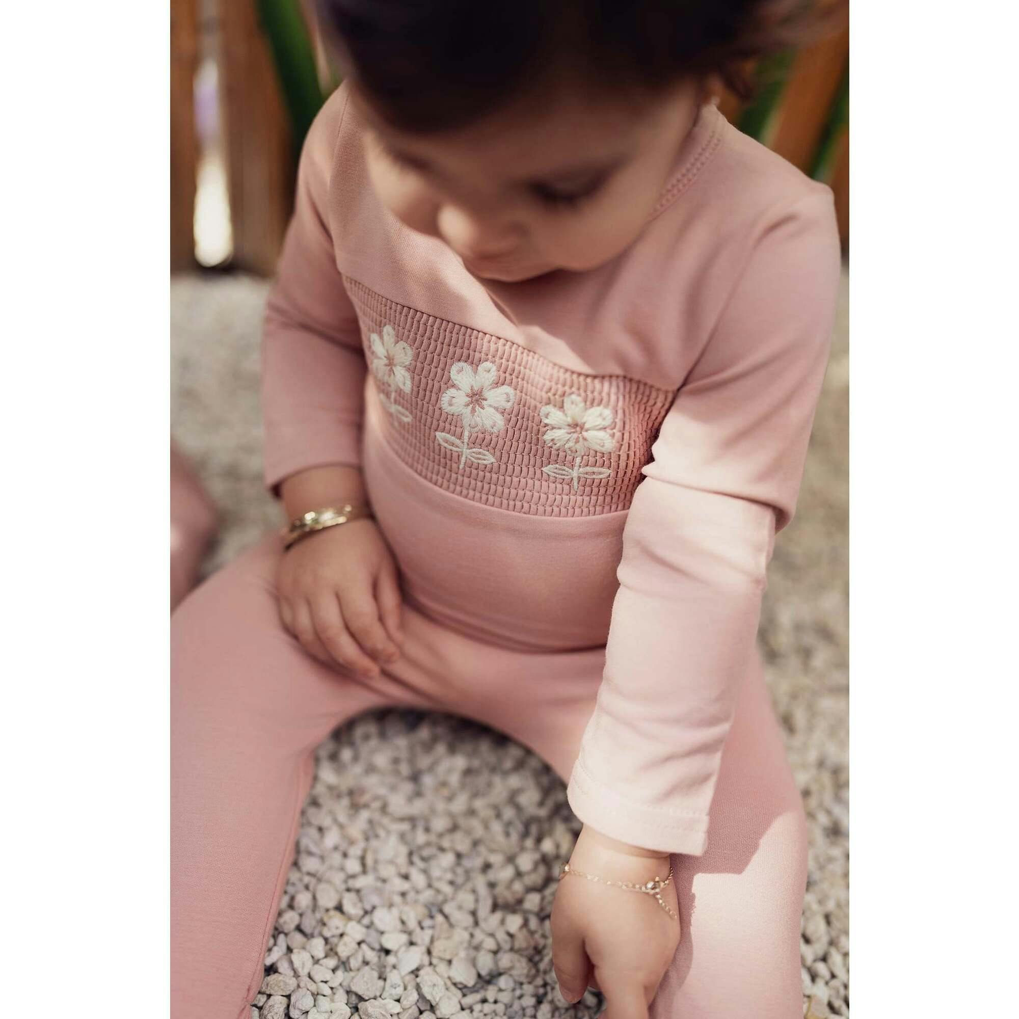 Smocked Floral Footie