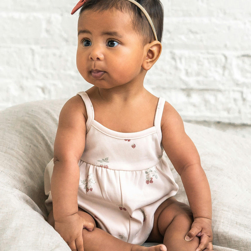 Sosi Tank Romper - Raspberries / Shell + Mint
