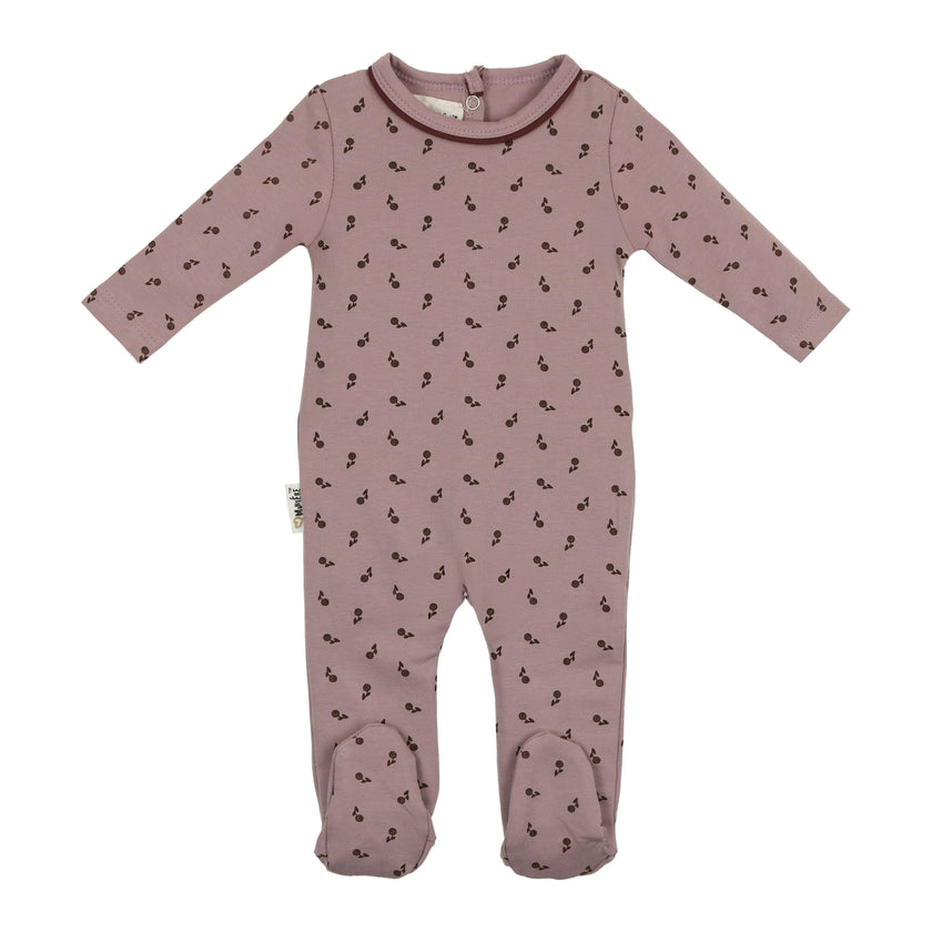 Winter Berries Round Neck Long Sleeve Footie