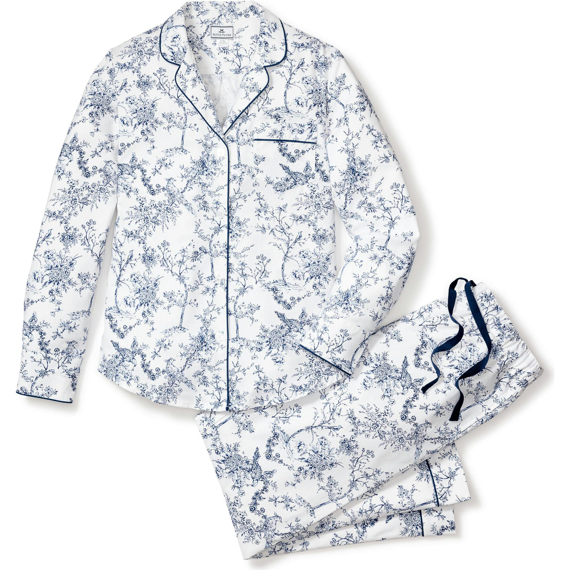 Women's Twill Pajama Set in Timeless Toile