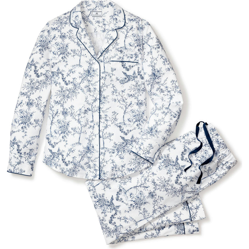 Women's Twill Pajama Set in Timeless Toile