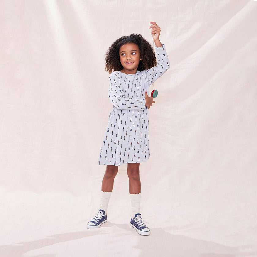 Playground Long Sleeve Dress, Tiny Vintage Guitars