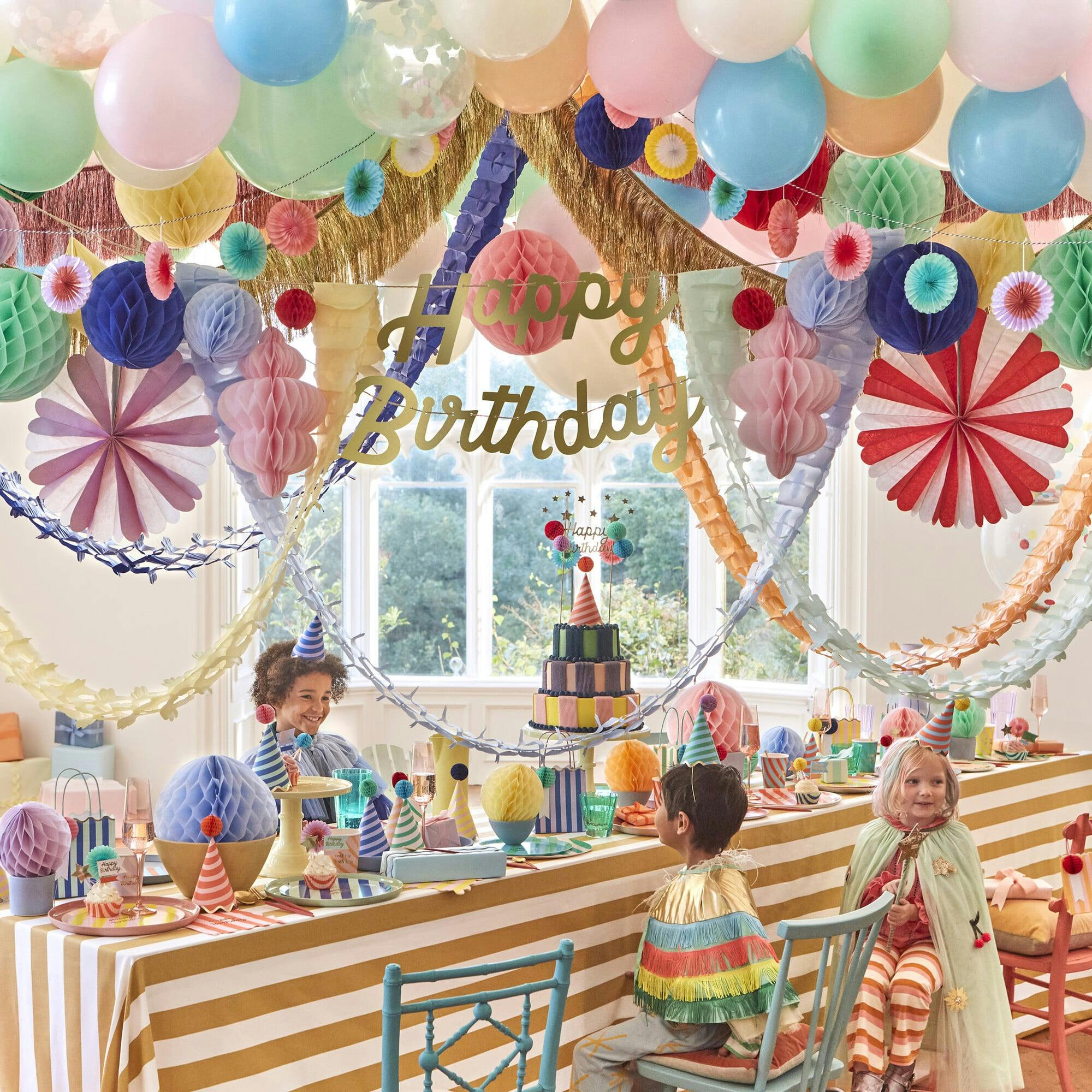 Happy Birthday Honeycomb Garland