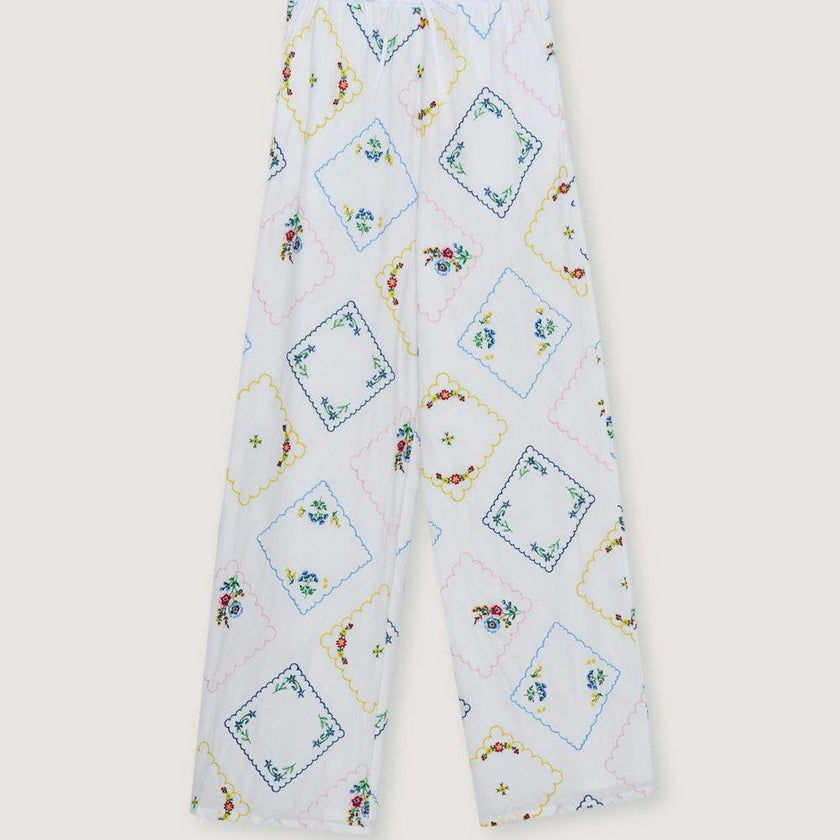 Jacinthe Woman Pant Multicolor Embroidery