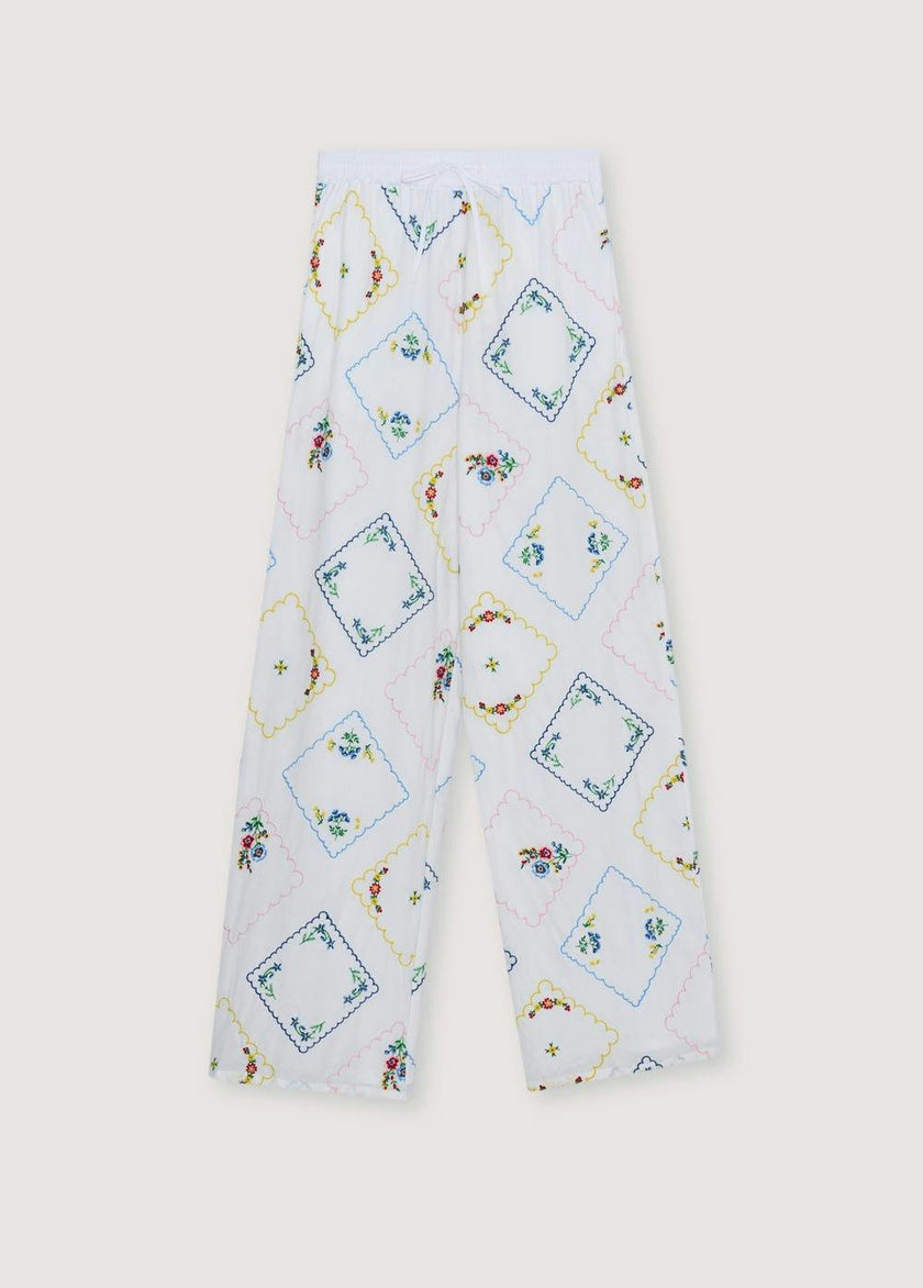 Jacinthe Woman Pant Multicolor Embroidery