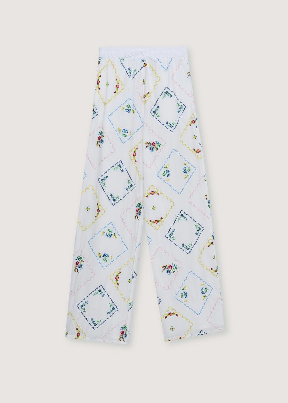 Jacinthe Woman Pant Multicolor Embroidery