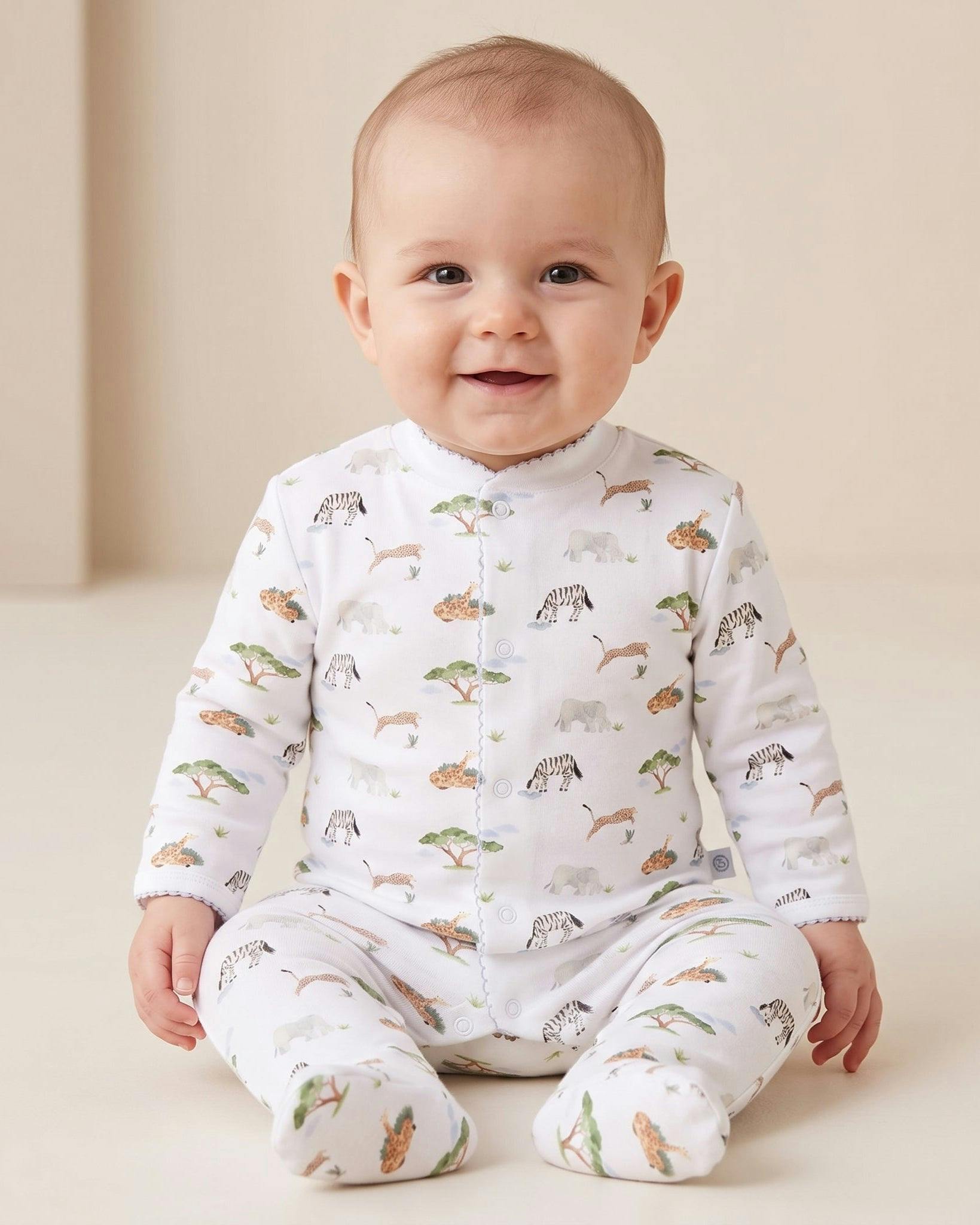 Savana Pima Cotton Baby One-Piece Pajamas