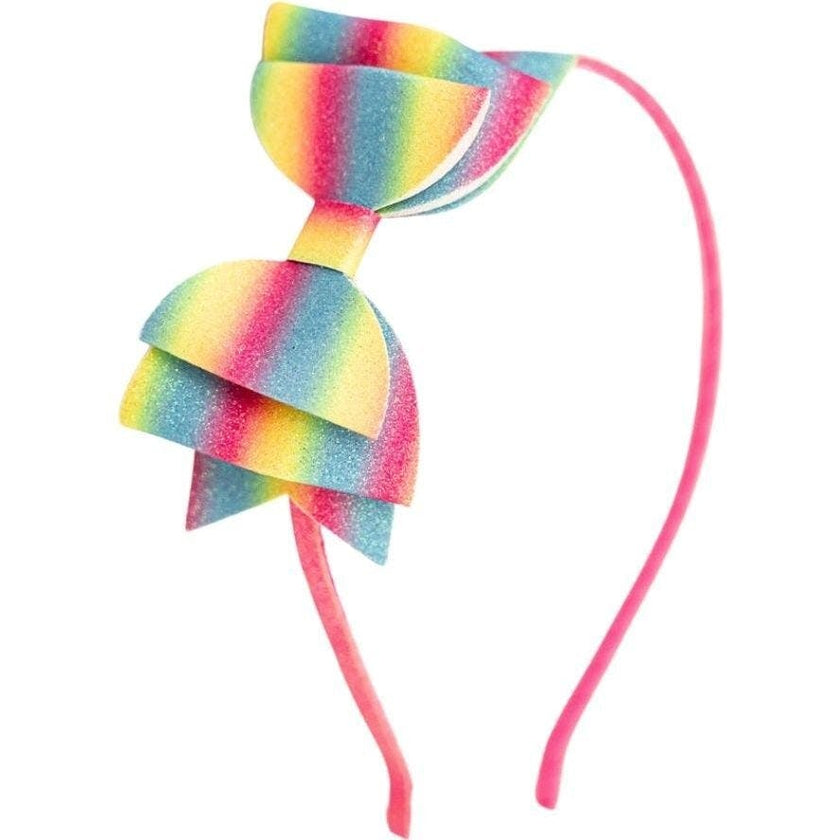 Rainbow Ombre Bow Hard Headband