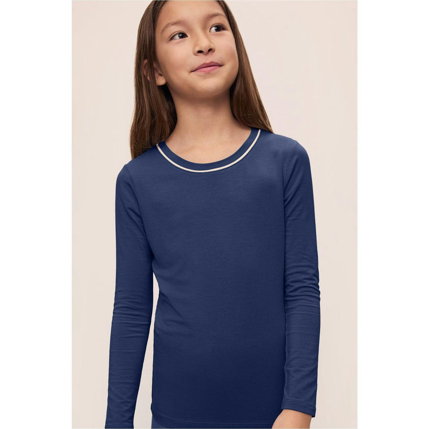 Kids TENCEL Modal Unisex Long PJ Set, Blue