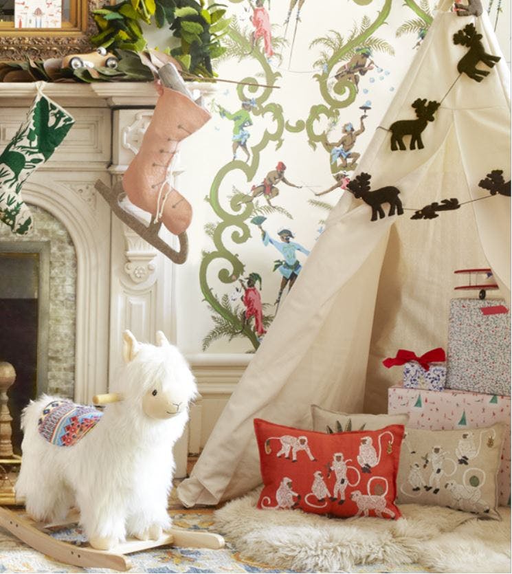 Handmade Reindeer Christmas Garland and Bunting Hand Felted Wool - 6'