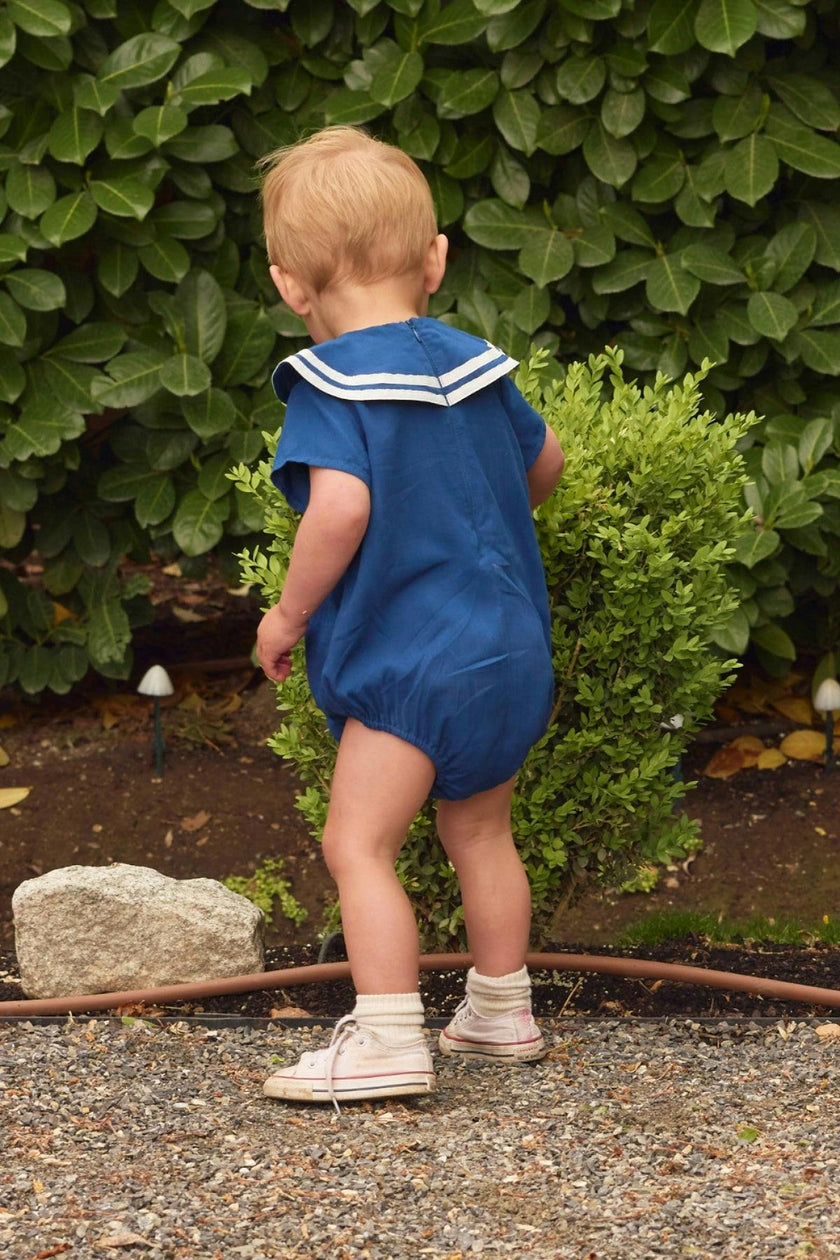Baby Sailor Romper in Navy