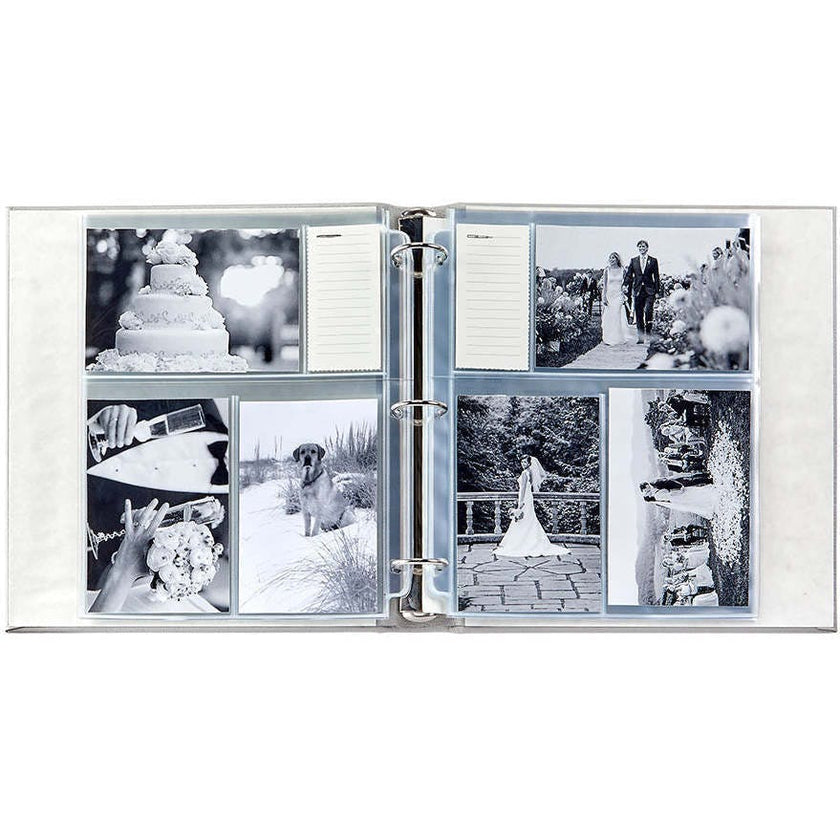 Large Clear Pocket Pebble Grain Leather Photo Album