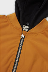 Padded Bomber Jacket With Removable Hood