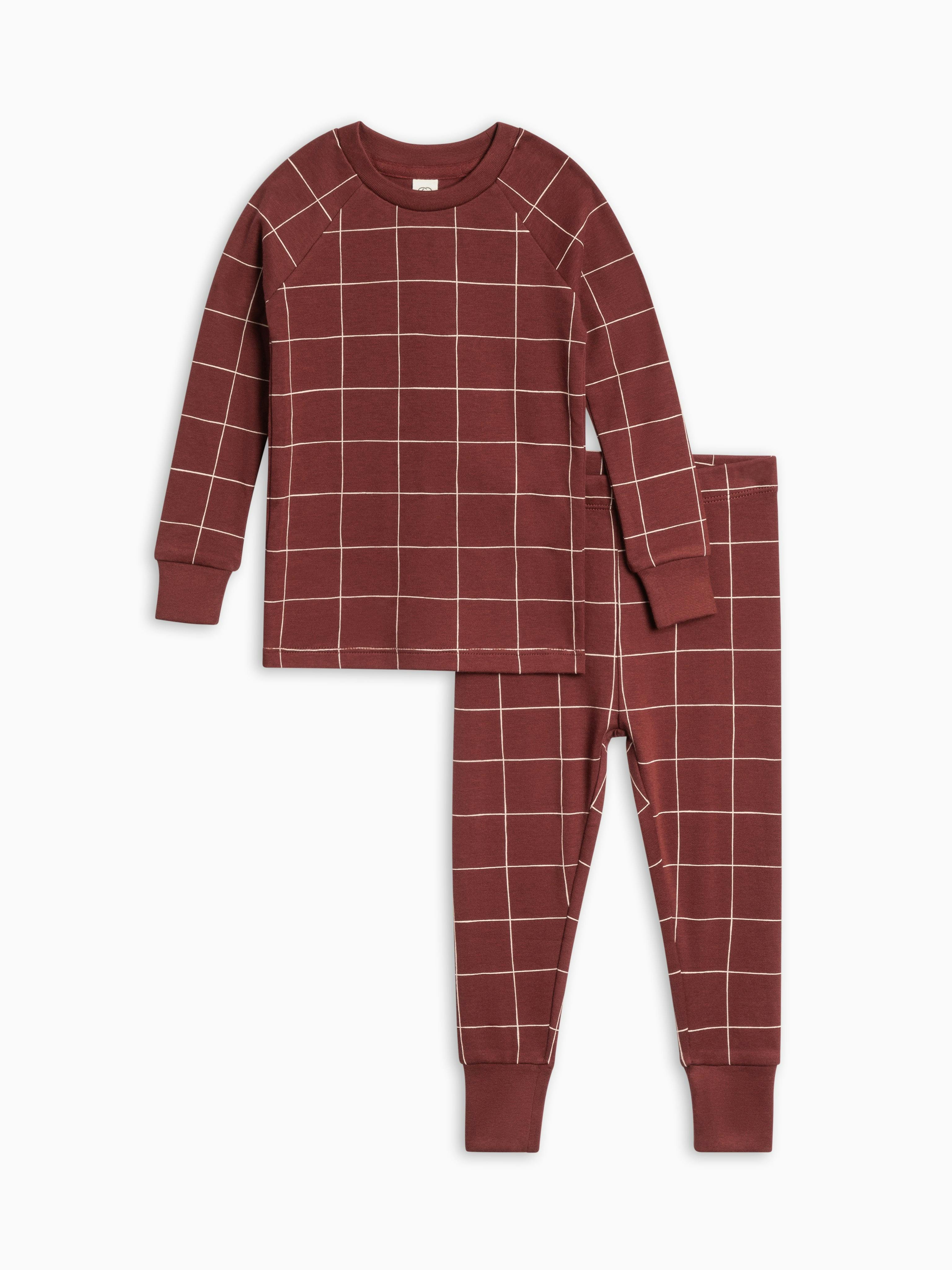 2 Piece Long Sleeve Jammie Set Basket / Cranberry