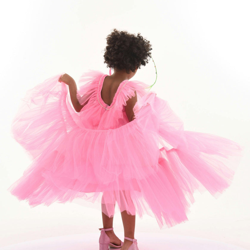 Pink Beckwith Ruffle Dress
