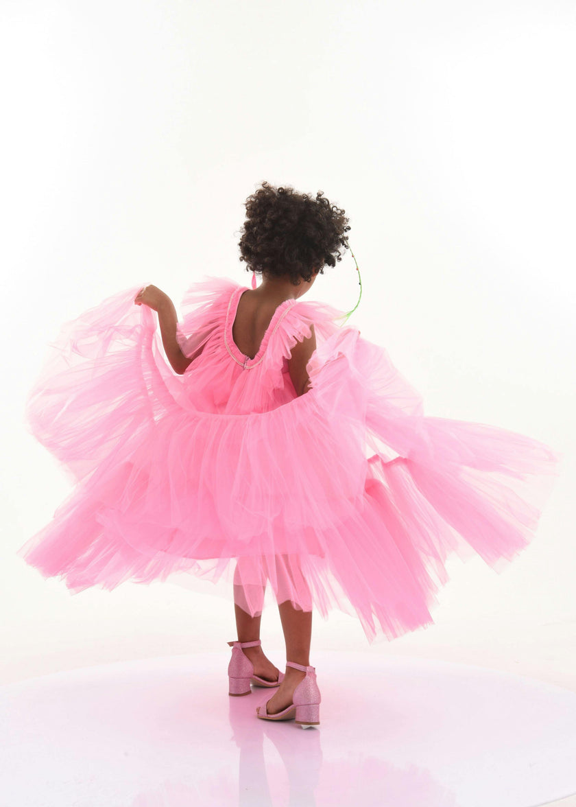 Pink Beckwith Ruffle Dress