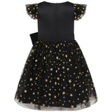 Stella Satin & Gold Star Girls Party Dress