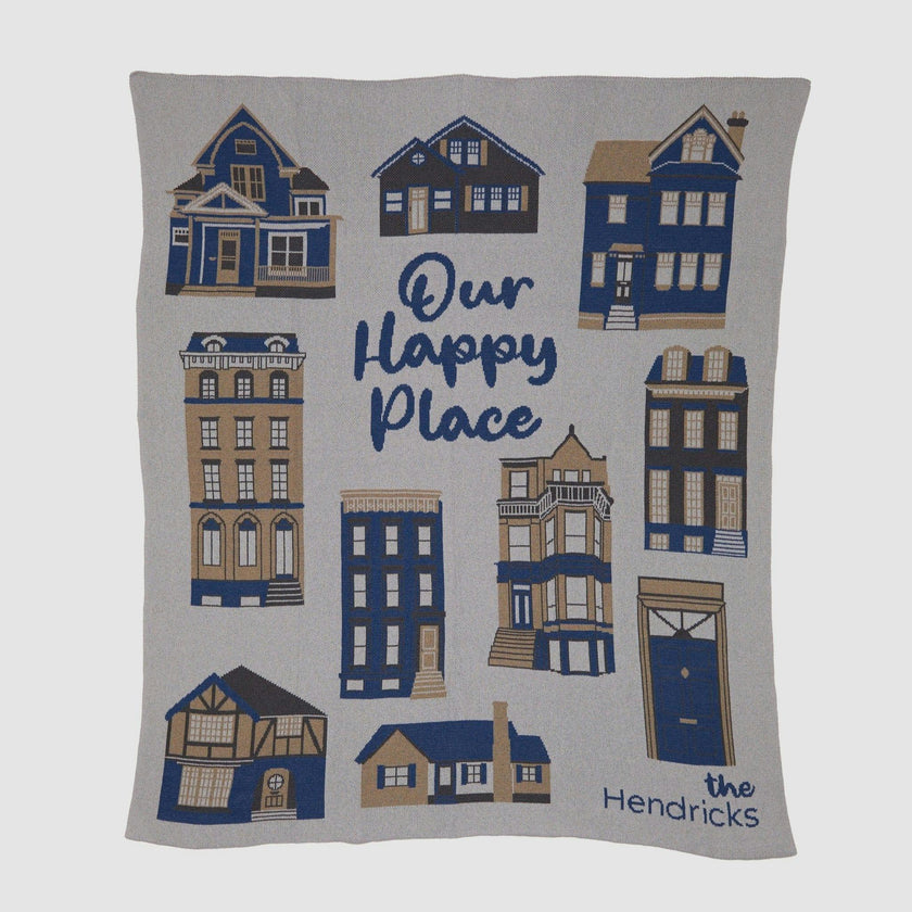Custom Personalized Sustainable Knit Throw Blanket - Housewarming