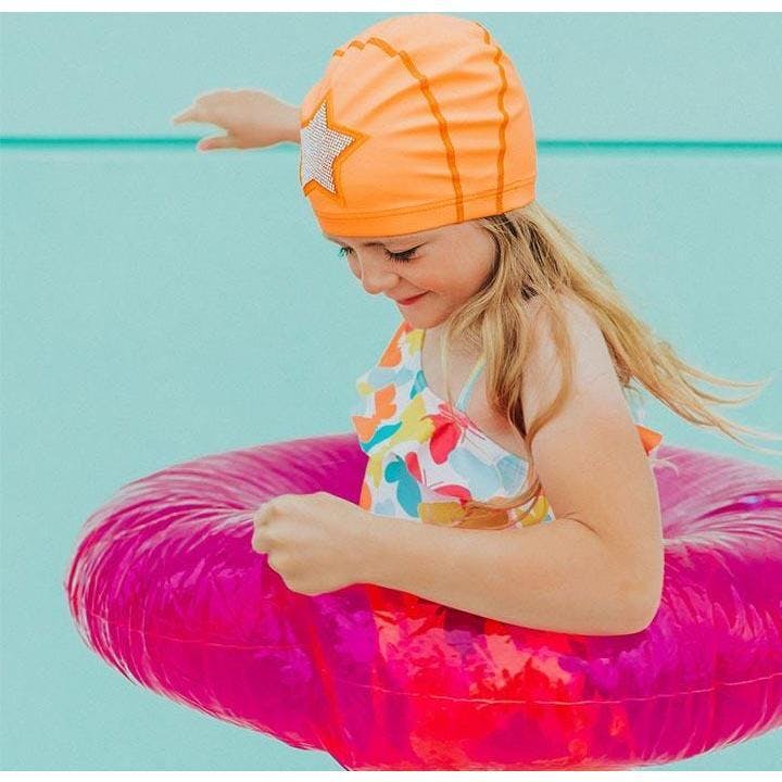 Coral Star Swim Cap