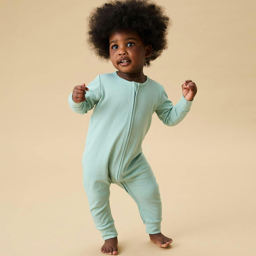 Ribbed Clever Zip Snug Fit Pajamas
