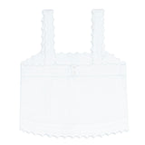 women's white linen scalloped tank