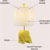 Koda Eclectic Southwestern Resin/Iron Elephant LED Kids Table Lamp
