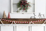White & Red Ball Felt Garland