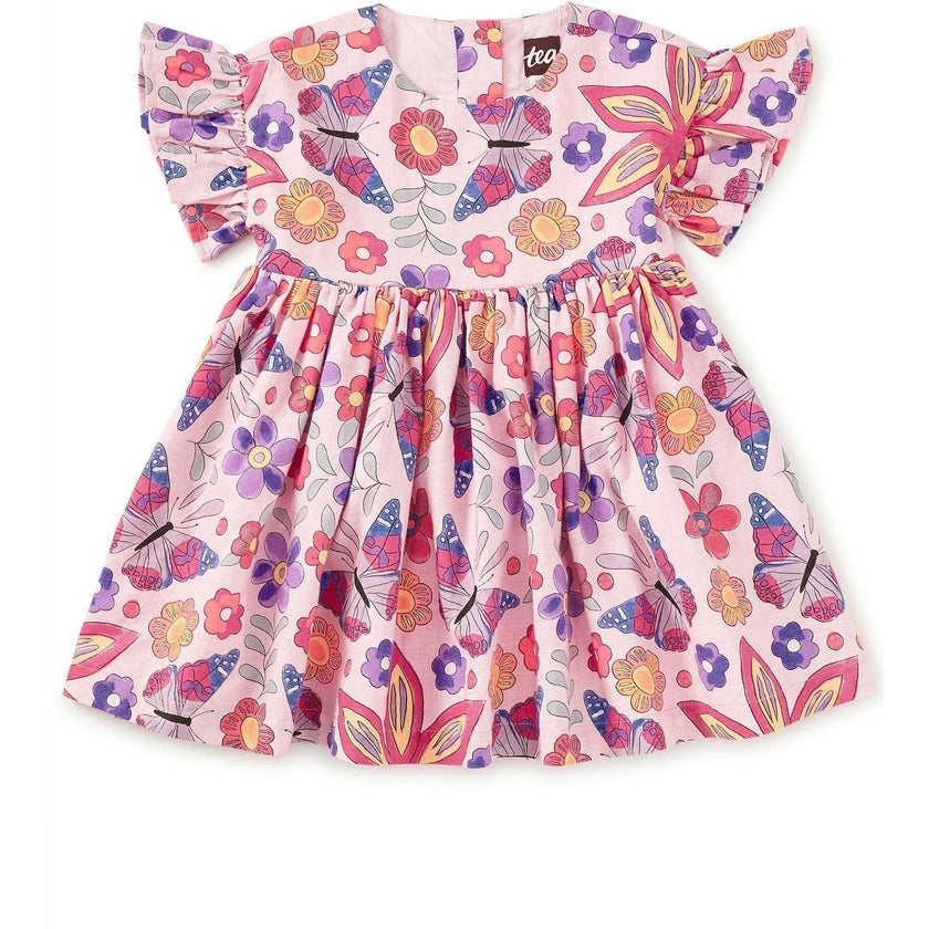 Ruffle Sleeve Baby Dress Set, Pink