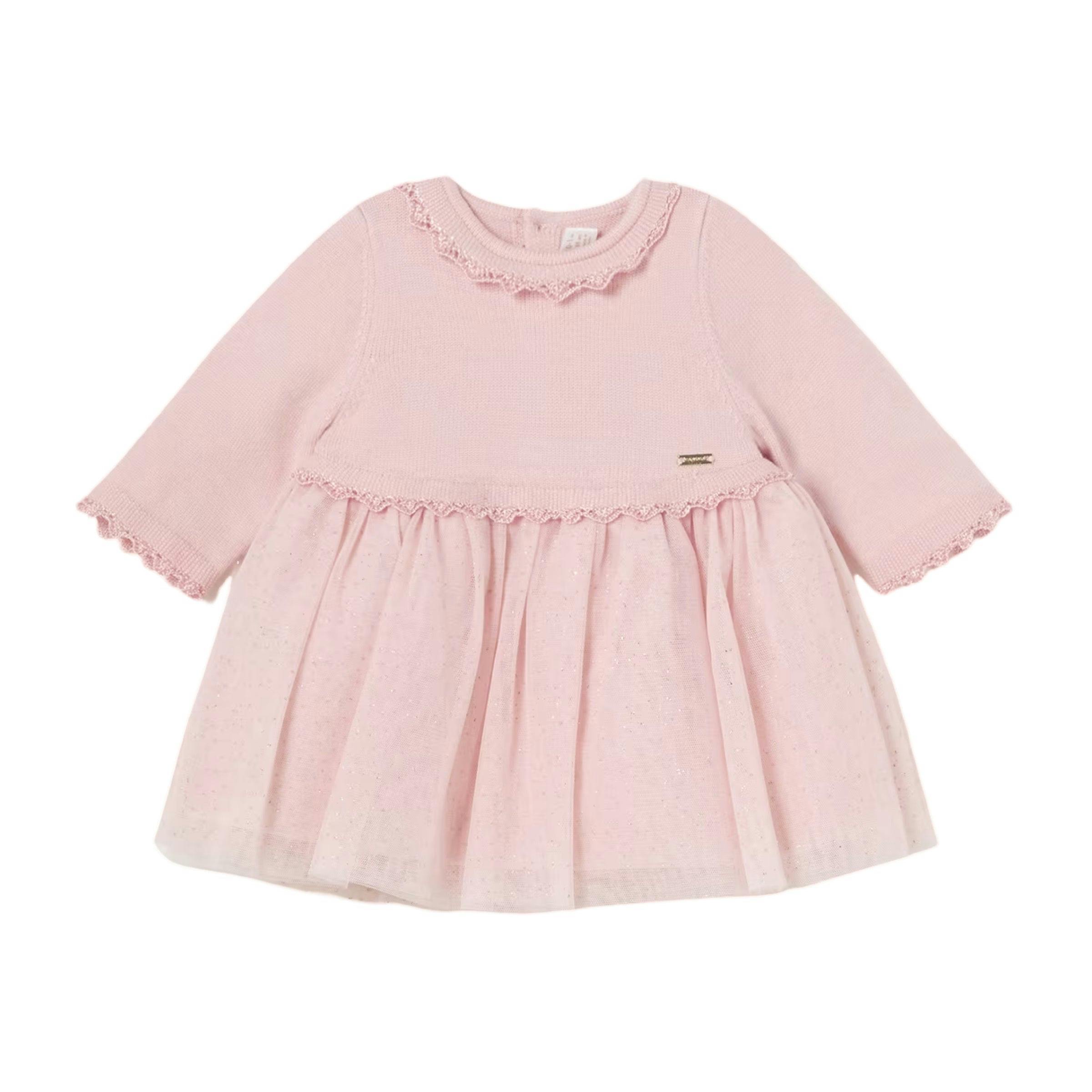 Pink Glitter Tulle Jersey Dress