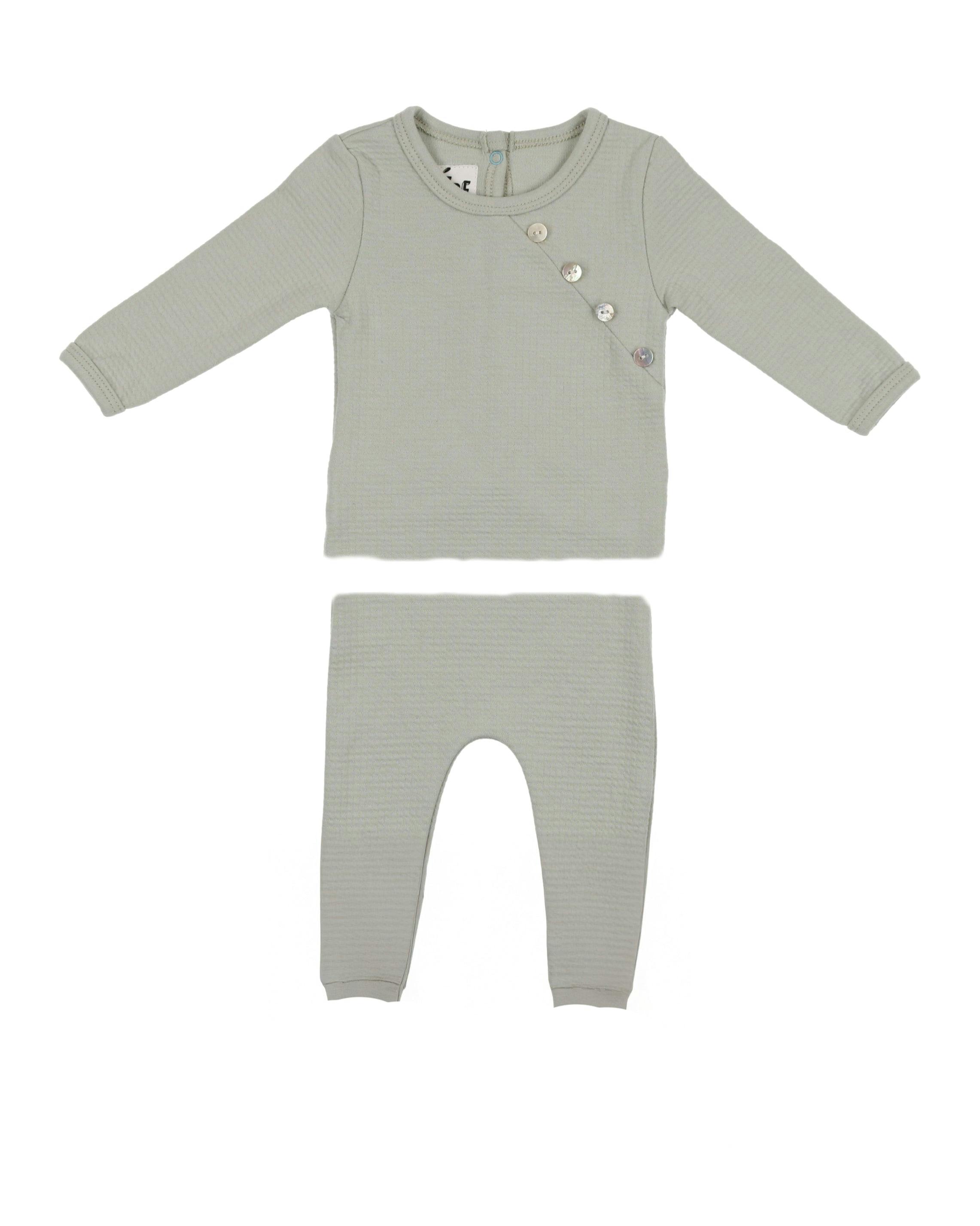 Boys Quilted Waffle 2-Piece Loungewear Set