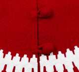 Handmade Scandinavian Design Felt Christmas Tree Skirt Red 60"
