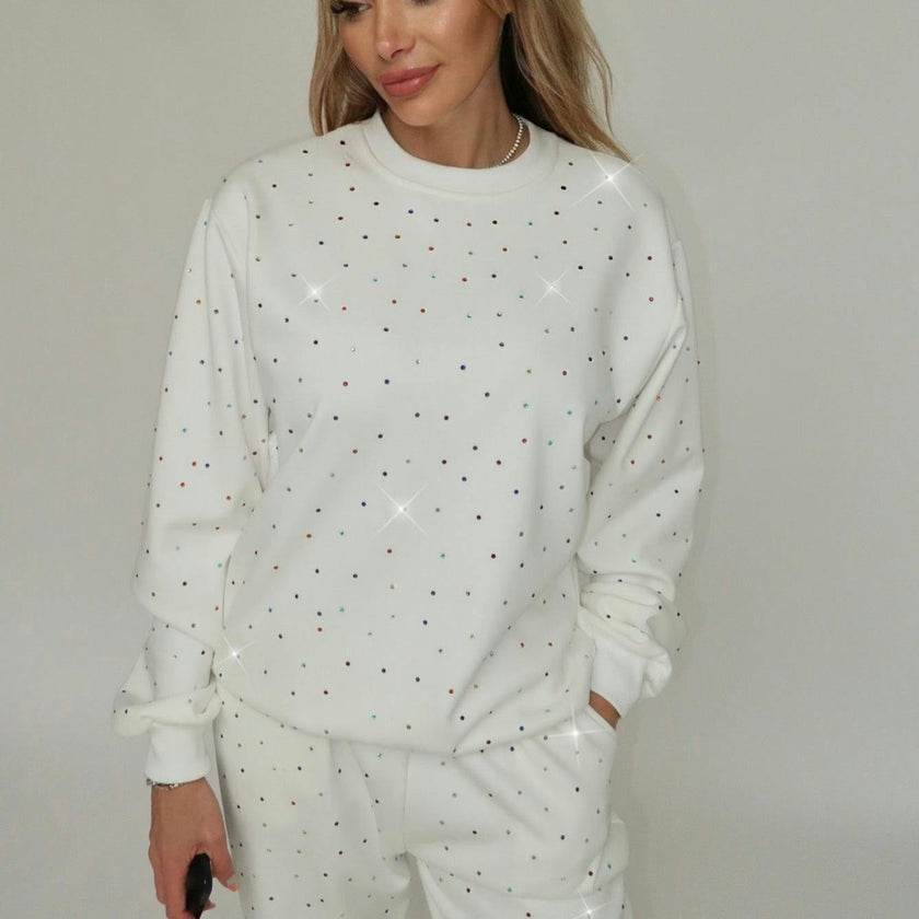 Women's White Rainbow Sparkle Set