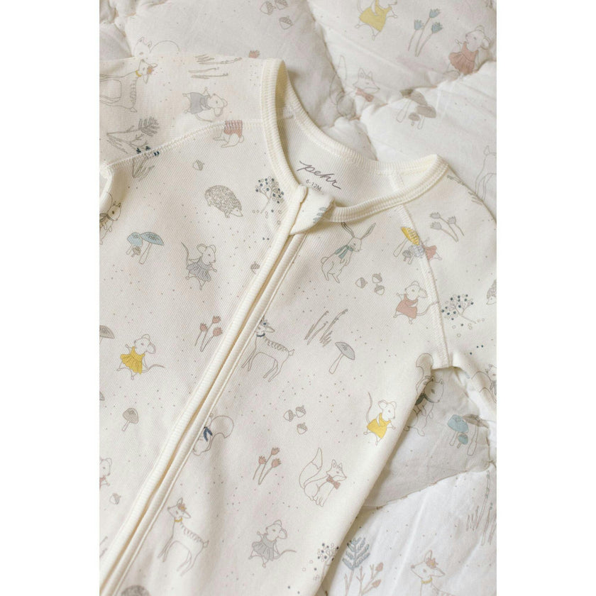 Ribbed Baby Sleeper, White