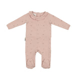 Floral Ruffle Footie and Beanie Set