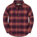 Organic Long Sleeve Flannel Button Down Shirt, Purple