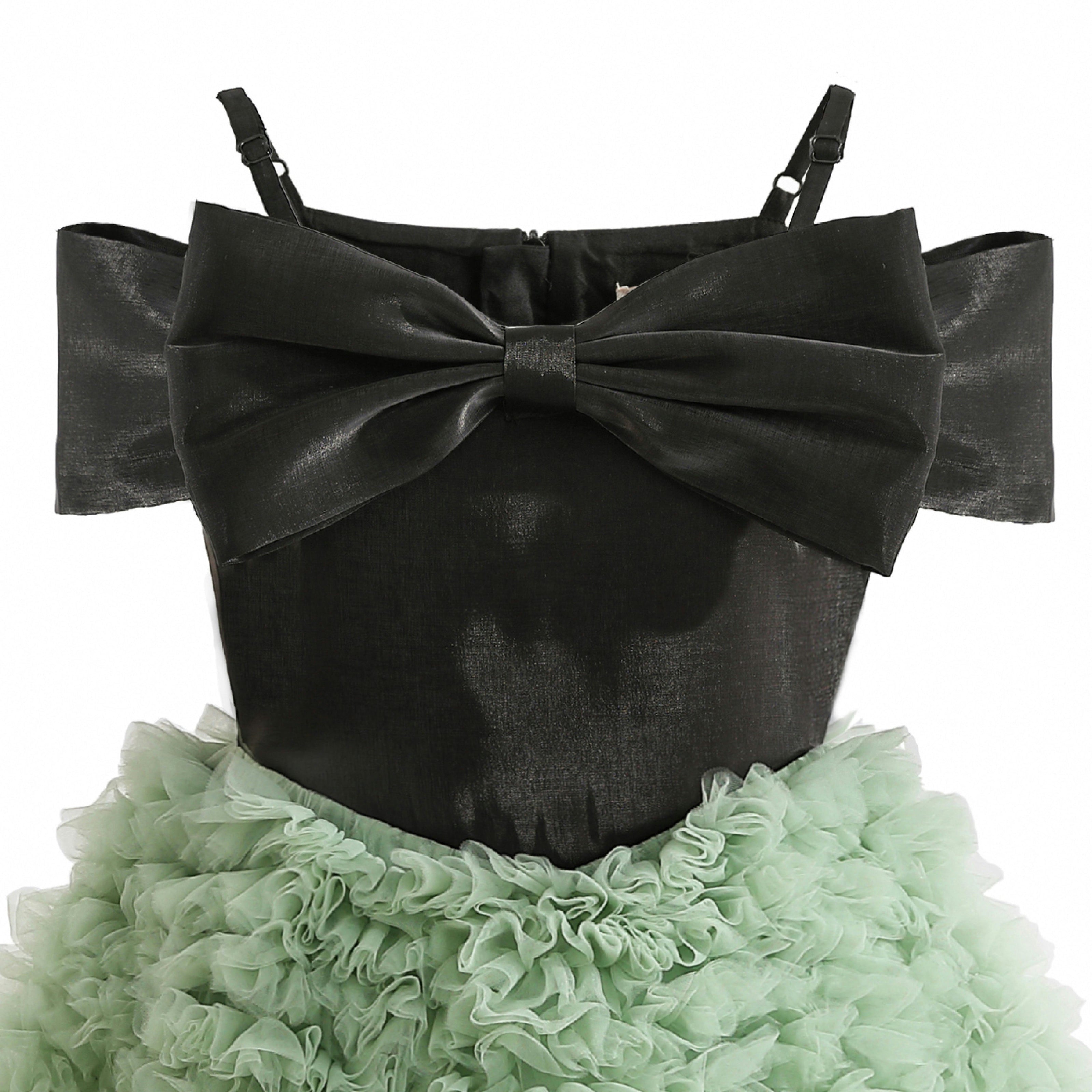Black & Green Marcella Bow Dress