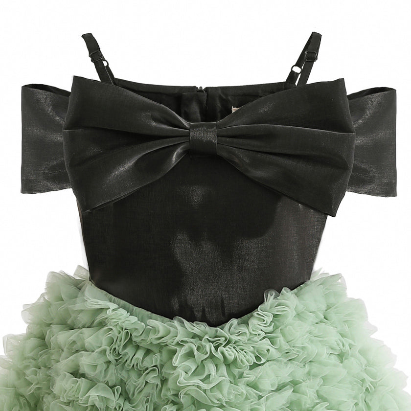 Black & Green Marcella Bow Dress