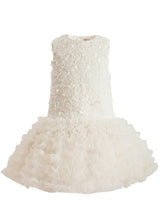 Cream Whispered Petal Mini Dress
