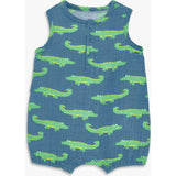 Baby cotton gauze bubble shortie in gator pals