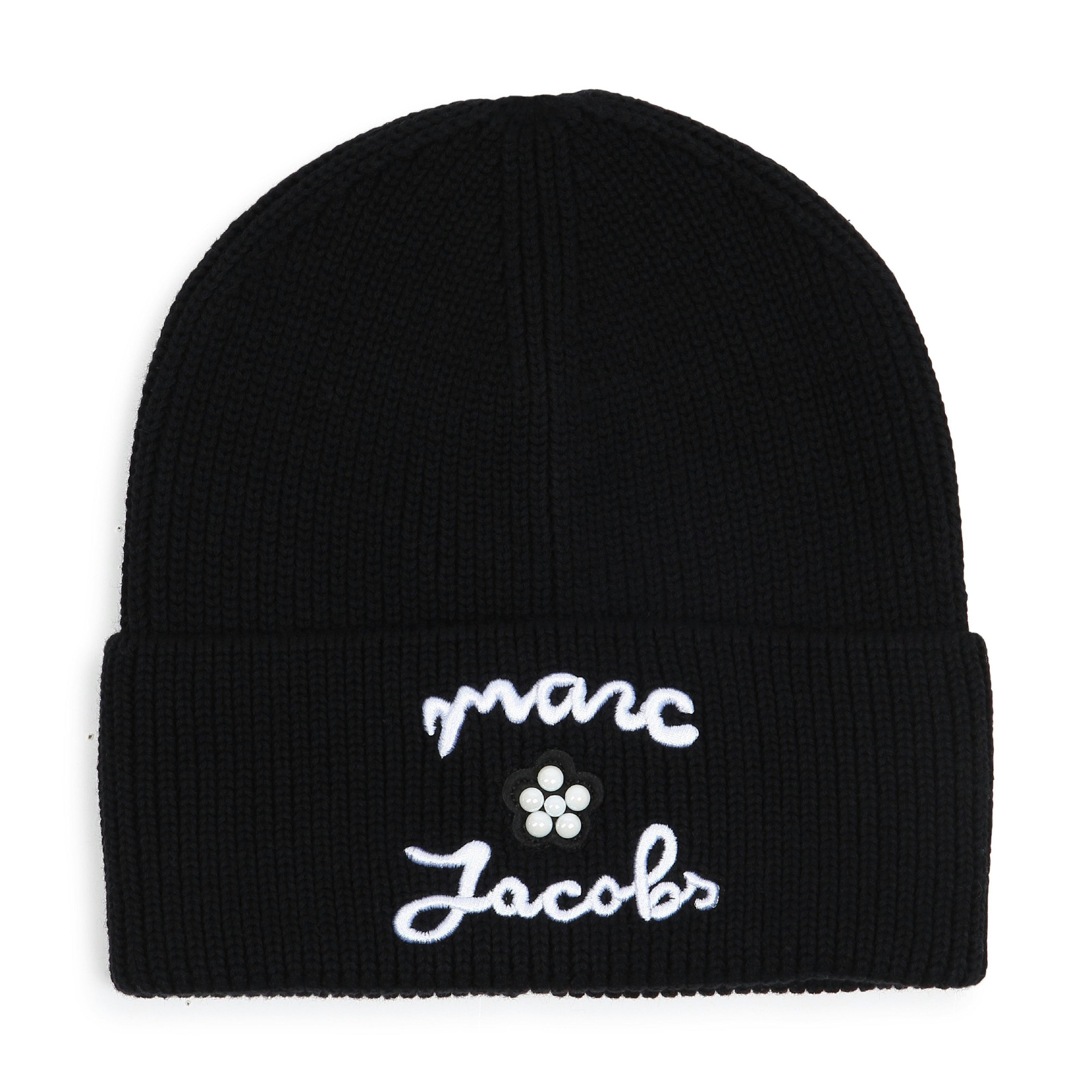Black Knit Logo Beanie