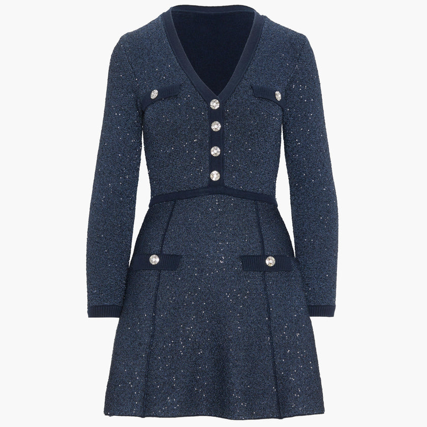 The Lana Dress - Navy Sequin
