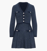The Lana Dress - Navy Sequin