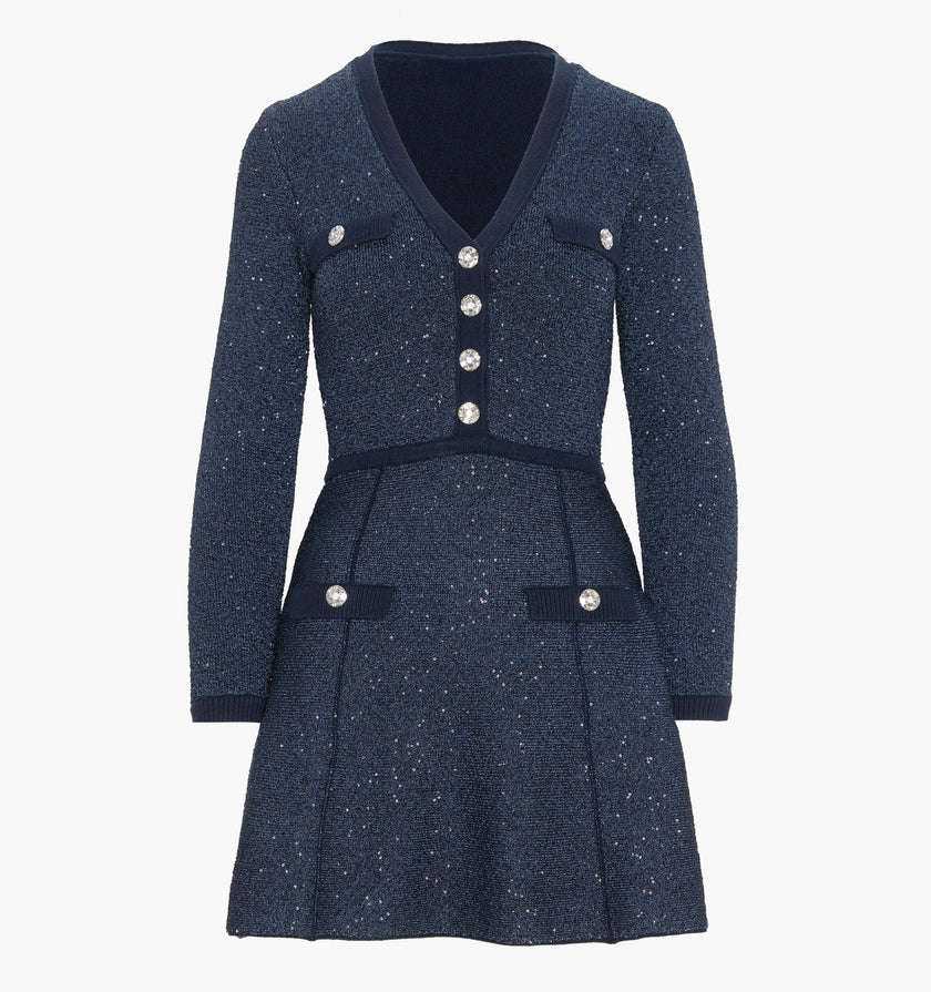 The Lana Dress - Navy Sequin