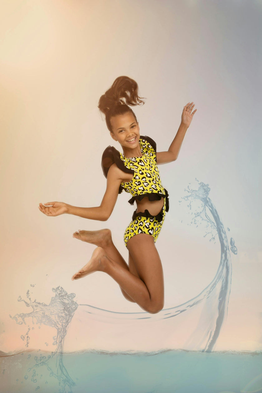 Rosette Short Sleeve One-Piece Swimsuit