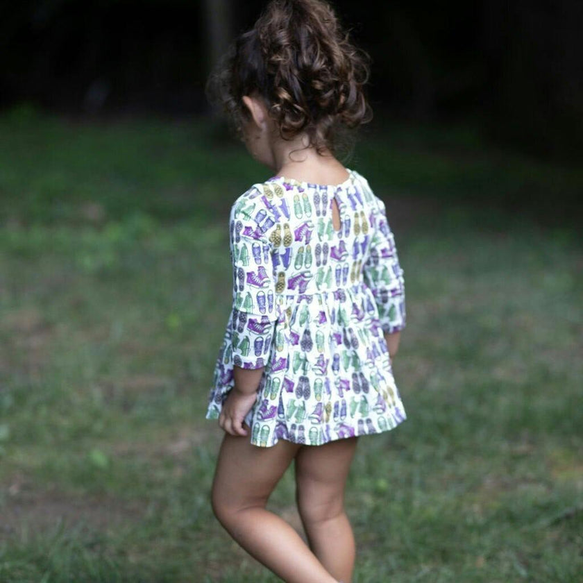 Long Sleeve Bubble Romper in Sneakers
