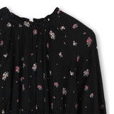 Black Floral Crepe Dress