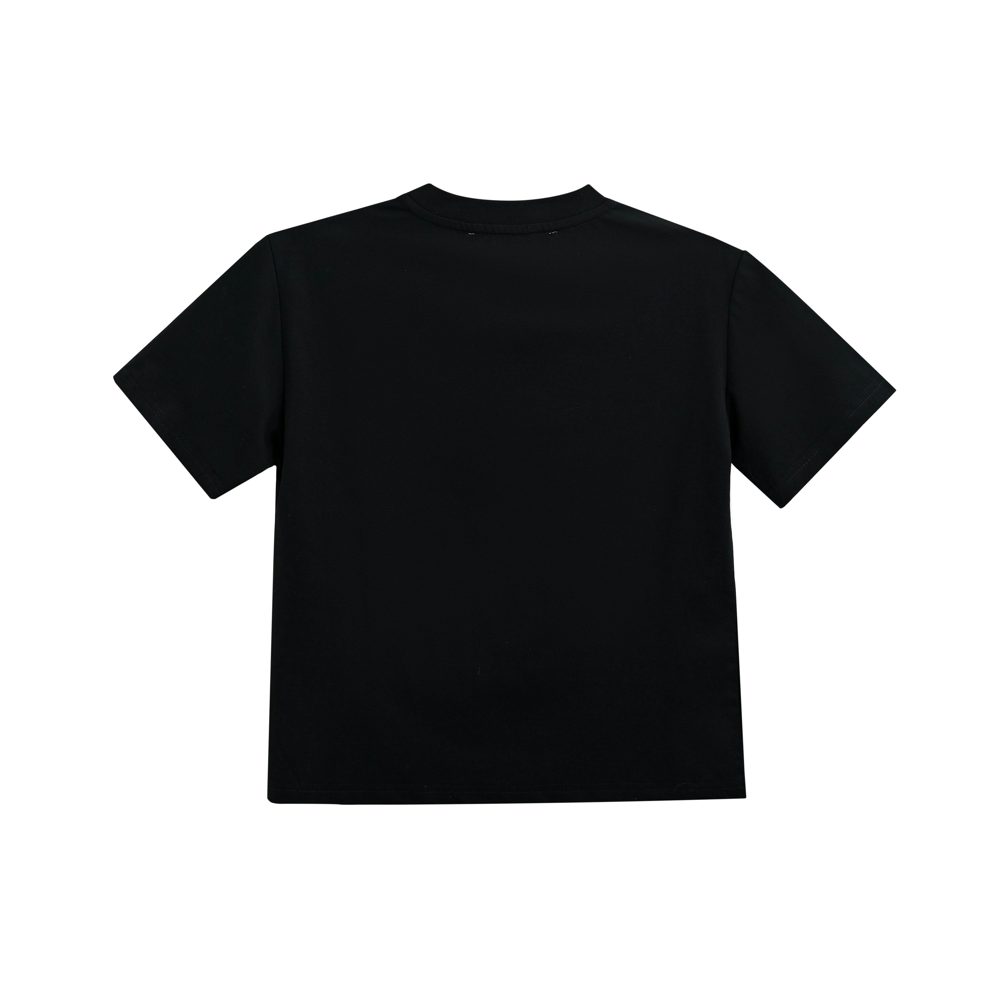 Black T-Shirt with Mustache Detail