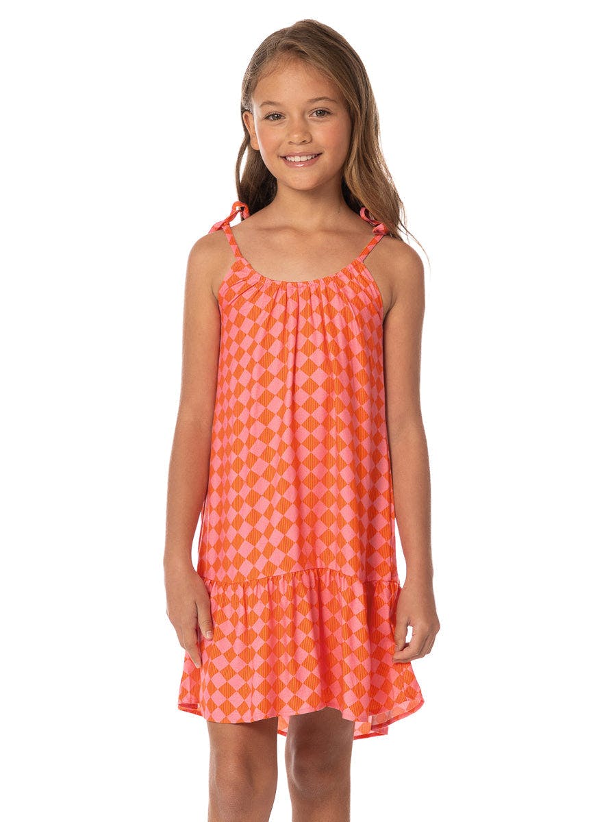 Maaji Sunset Grid Little Magnolia Girls Short Dress